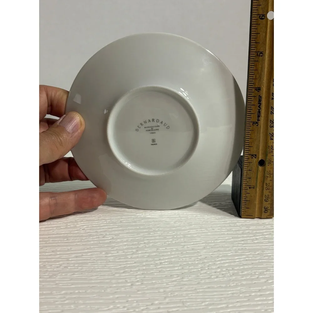 Bernardaud Limoges France White Porcelain Teacup and Saucer Set S0141